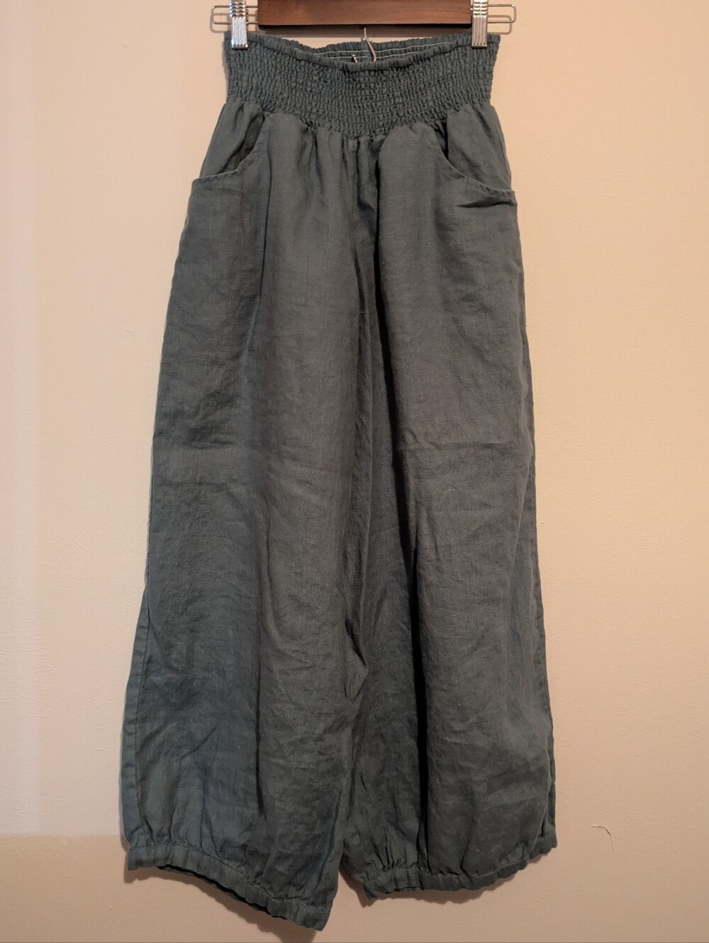 Linen NOMAD the Label- Sadhu French Linen Pants Tahiti Blue Women's 12